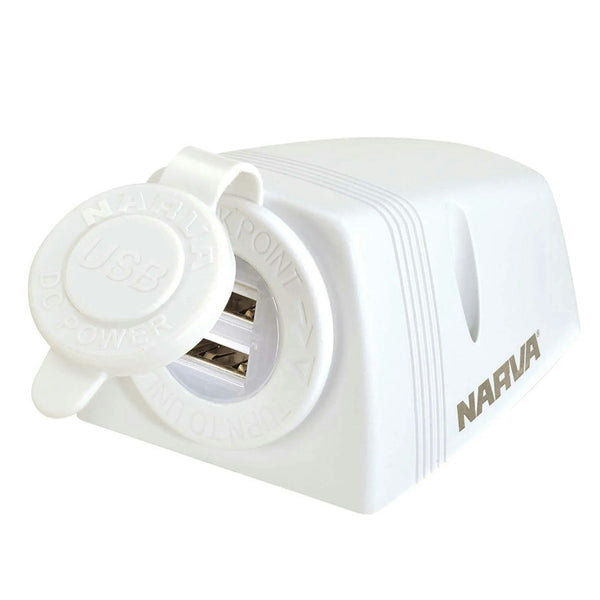 Narva 81154WBL Heavy-Duty Surface Mount Dual USB Socket