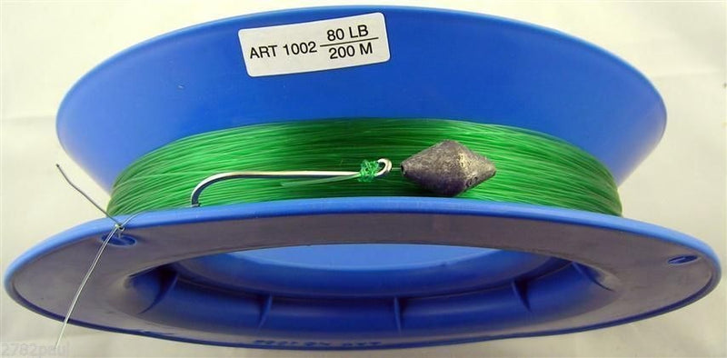 10 Inch Hand Caster Pre Rigged with 200m of 80lb Mono Fishing Line