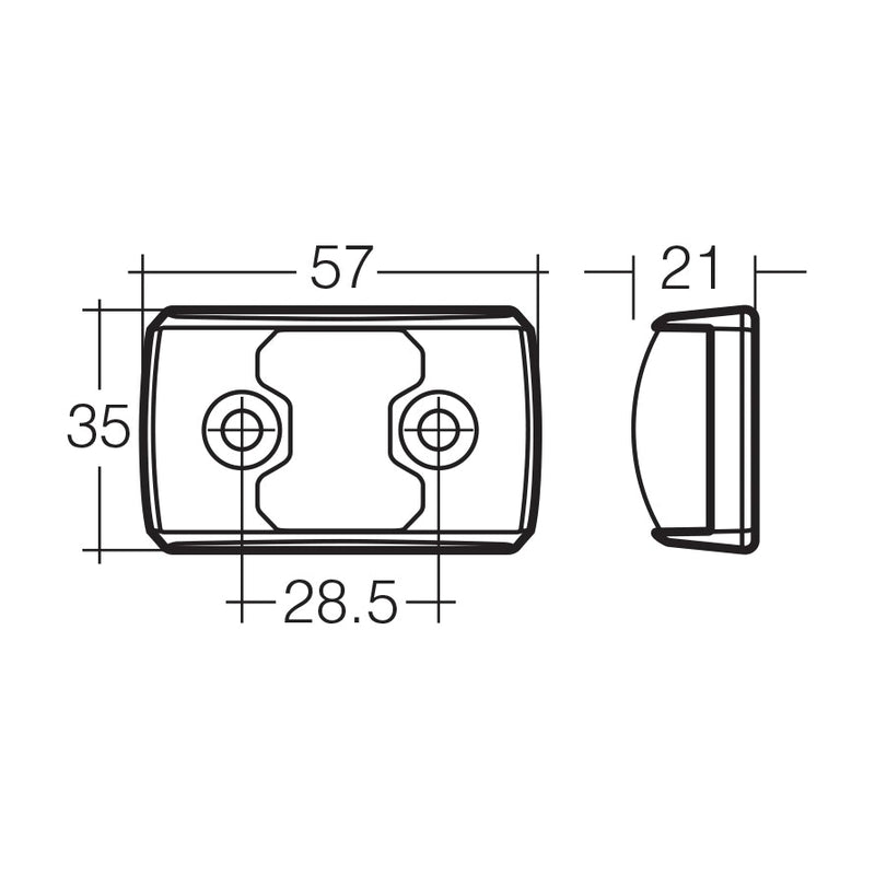 Narva 91402 10-33 Volt Model 14 LED Side Marker Lamp (Red/Amber)