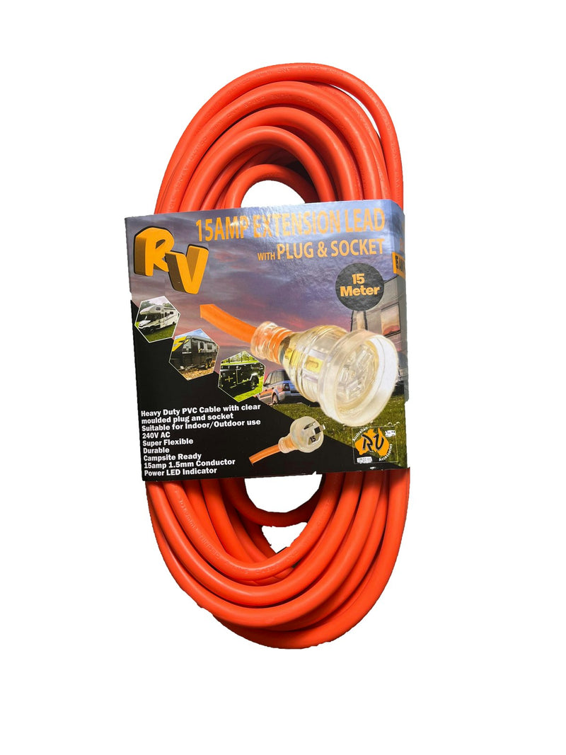 15M Australian RV 15amp Extension Lead