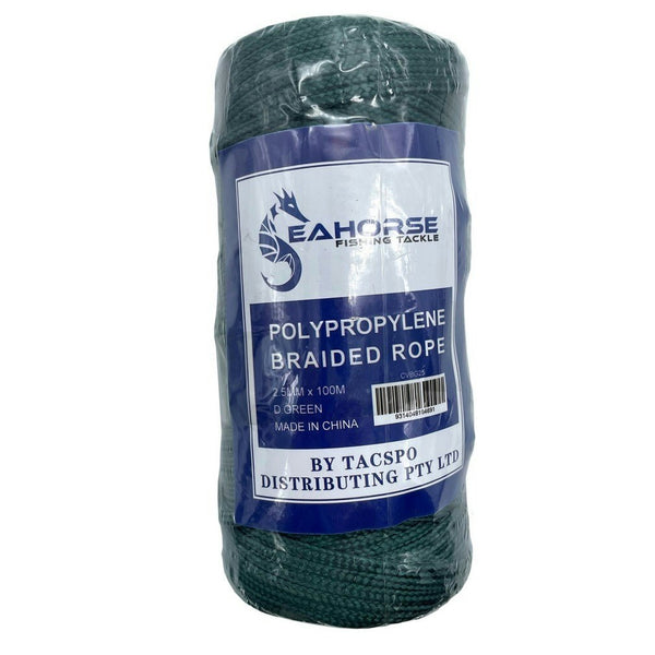 100m Roll of Seahorse 2.5mm Braided Nylon VB Cord-Dark Green Venetian Blind Cord