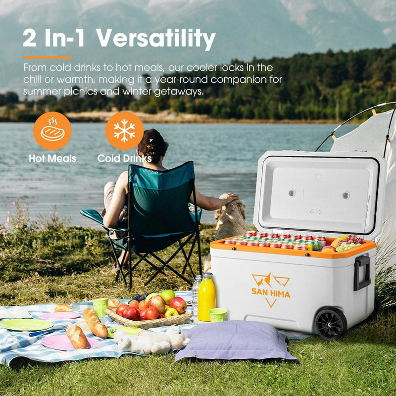 San Hima Cooler Ice Box 75L Portable Trolley Heat Retention For Camping Picnic