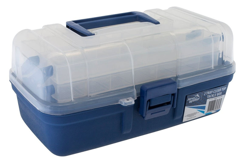 Jarvis Walker 2 Tray Clear Top Fishing Tackle Box - Tackle Storage Box -Tool Box