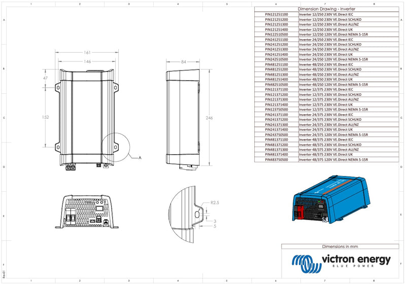 Victron 24V 375VA Phoenix Inverter 24/375 VE.Direct AU/NZ