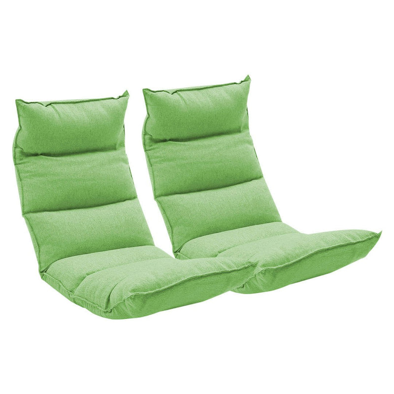 NNEAGS 2X Foldable Tatami Floor Sofa Bed Meditation Lounge Chair Recliner Lazy Couch Green