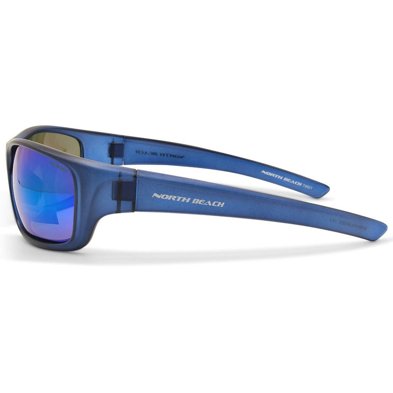 North Beach Bora Crystal Dark Blue/Blue Mirror Polarised Unisex Sunglasses 70621