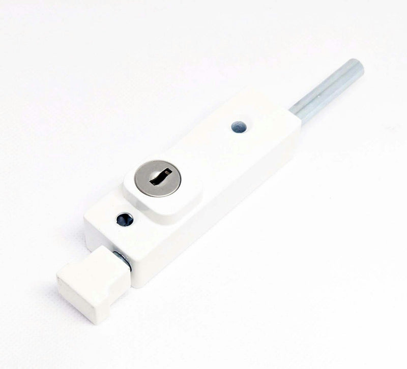 Patio Door Bolt White (Fitting &Key Included)