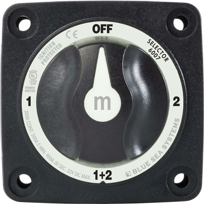 Blue Sea Mini Switch Battery m-Series Selector Black - 4 Position OFF/1/2/1+2