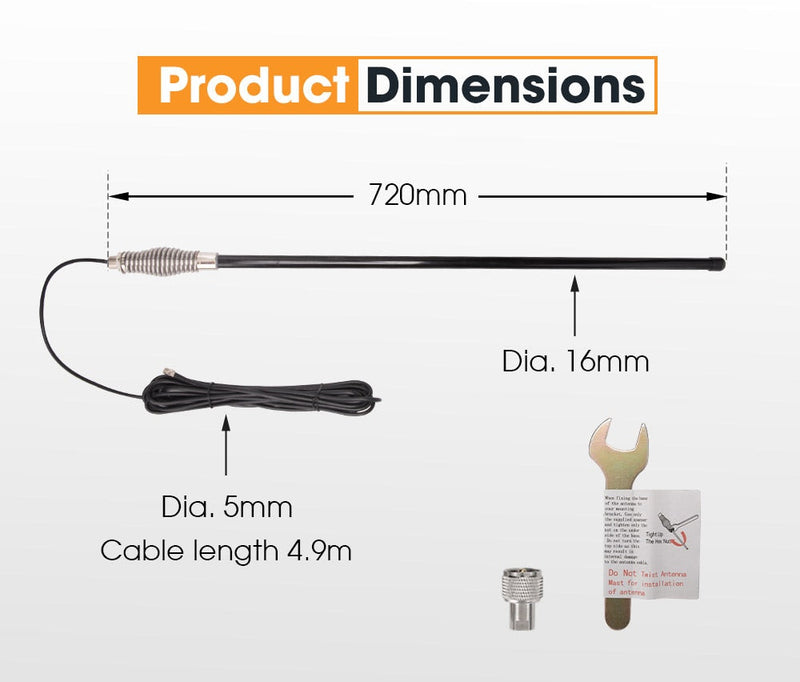 UHF Antenna 5DB Fibreglass CB 720mm