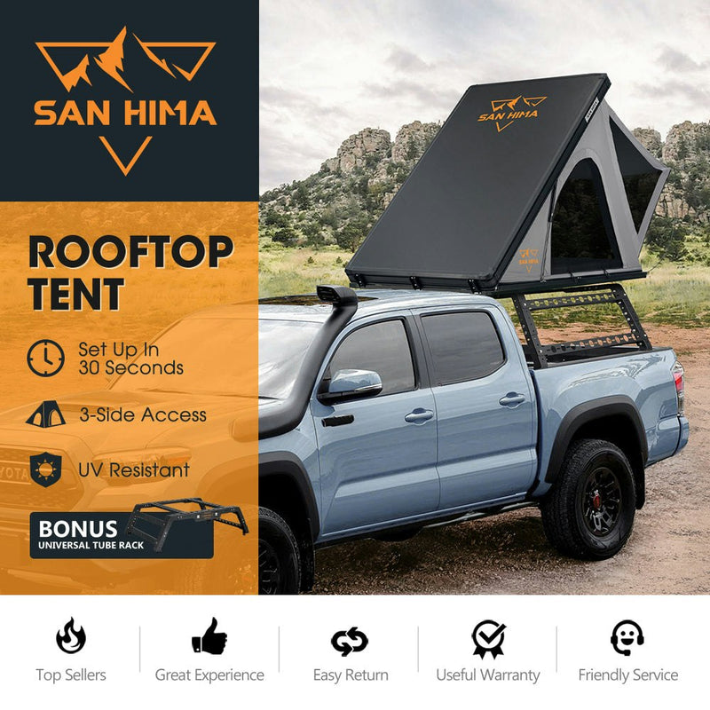 San Hima Kalbarri Roof Top Tent Hard Shell With Ladder + Universal Ute Tub Rack