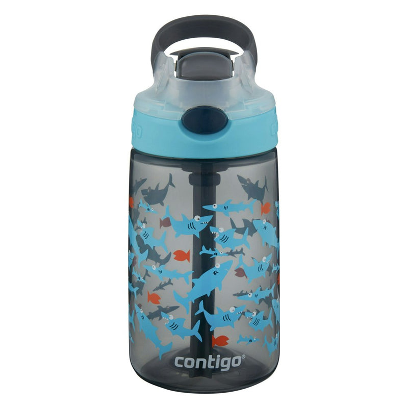 Contigo Gizmo Flip Autospout Kids Drink Bottle Charcoal Sharkbait Graphic 420ml