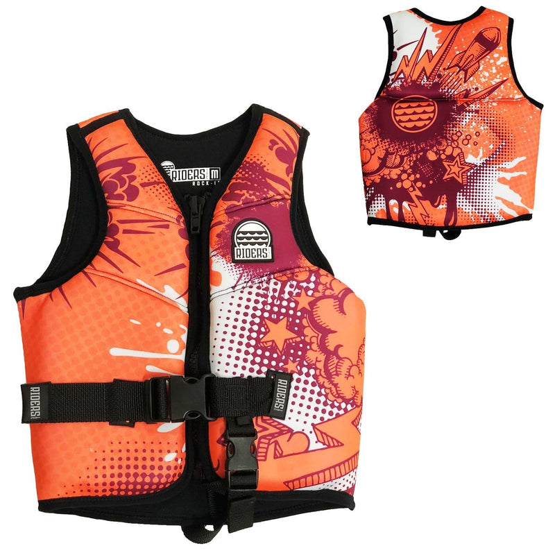 Riders Inc Rock-It Orange Neoprene Junior Kids Life Jacket Vest