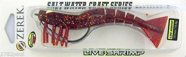 127mm Zerek Live Shrimp Pre Rigged Lumo Eyes Jointed Body Lure