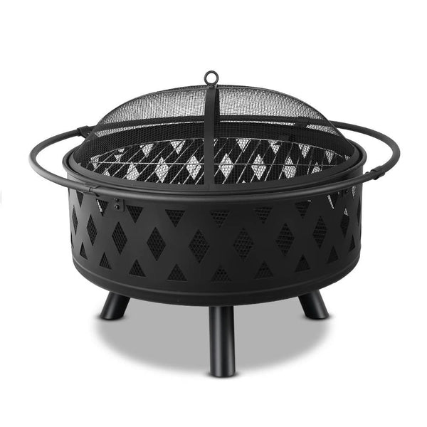 Pit BBQ Charcoal Grill Ring Portable Outdoor Kitchen Fireplace 32