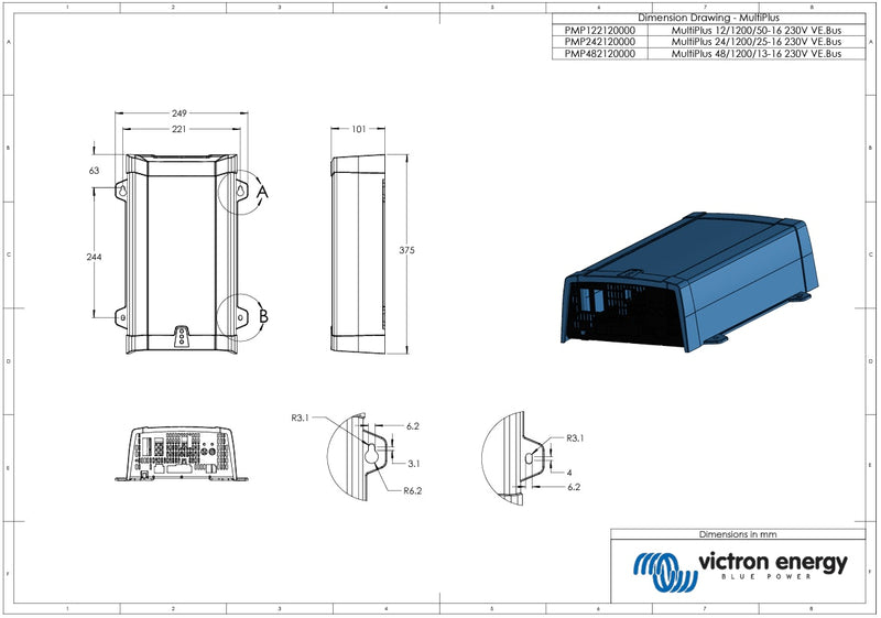 Victron 12V 1200VA MultiPlus 12/1200/50-16 Inverter/Charger