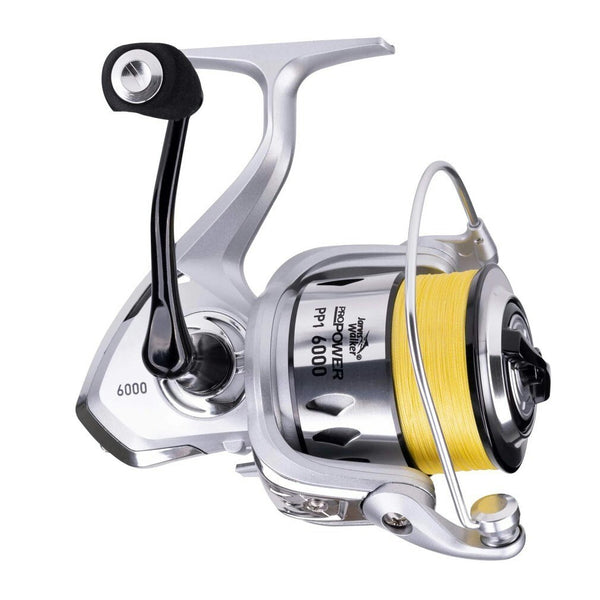 Jarvis Walker Pro Power 6000 Spin Reel Spooled with Braid - 4 Bearing Reel