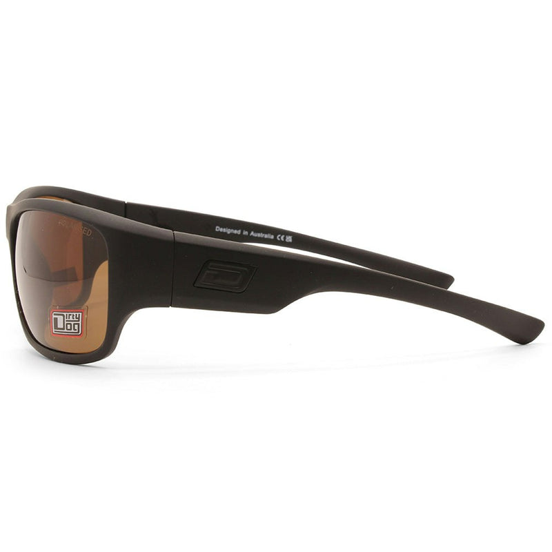 Dirty Dog Circuit Satin Black/Brown Polarised Unisex Sports Sunglasses 53734