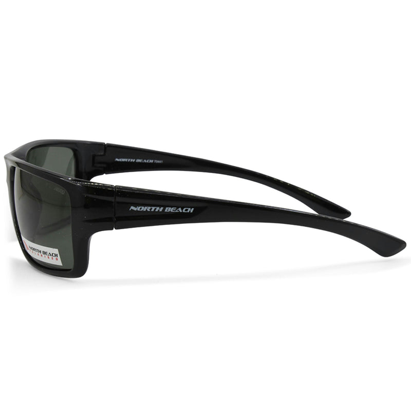 North Beach Gwyniad 70441 Black Gloss/Grey Polarised Mens Sunglasses