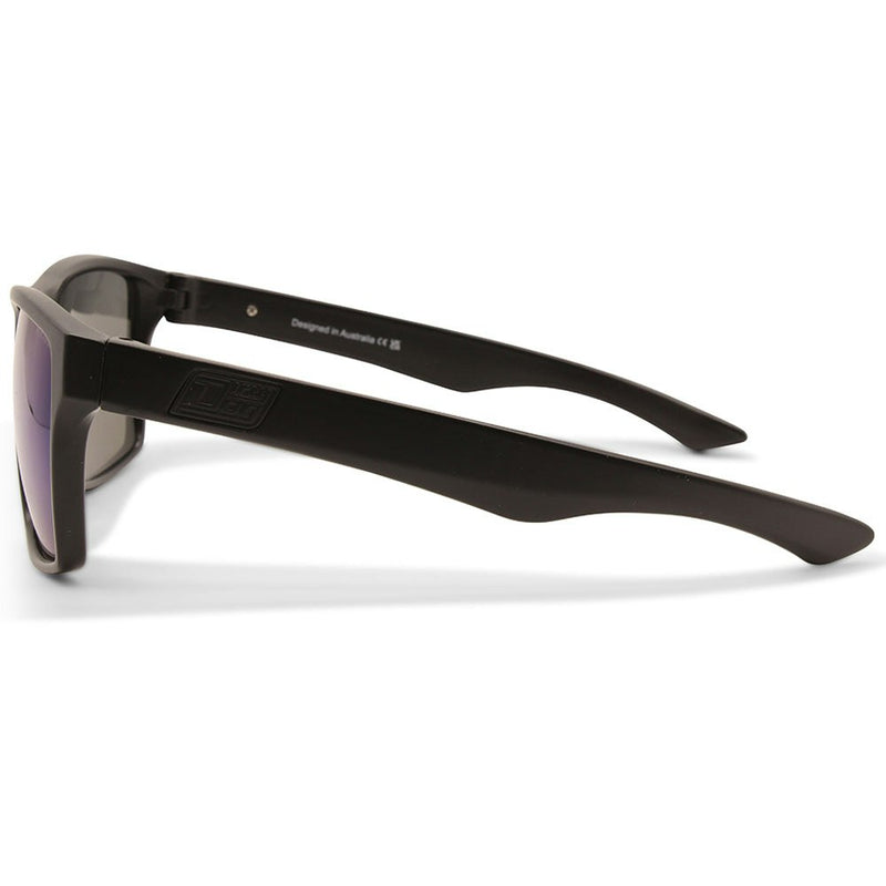 Dirty Dog Vendetta Satin Black/Grey-Blue Mirror Polarised Unisex Sunglasses 53745