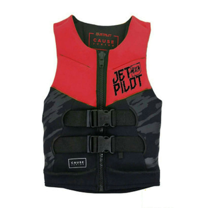 Jetpilot Cause Junior JA18211C F/E L50 Kids Neo Vest Black Red Size 3-4