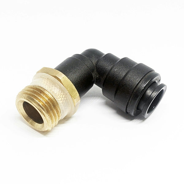 John Guest 1/2" Brass Male Adapter With 12mm Plastic Elbow