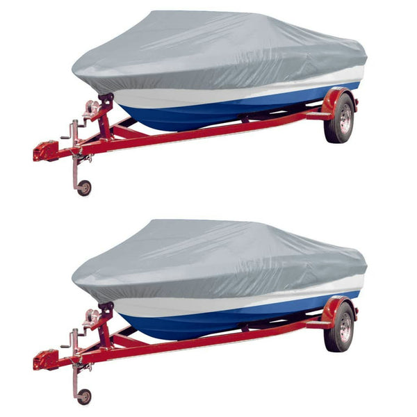 Boat Covers 2 pcs Grey Length 519-580 cm Width 244 cm