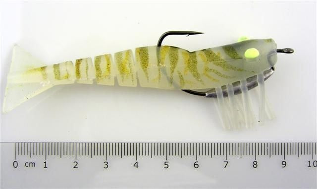 89mm Zerek Live Shrimp Pre Rigged Lumo Eyes Jointed Body Lure