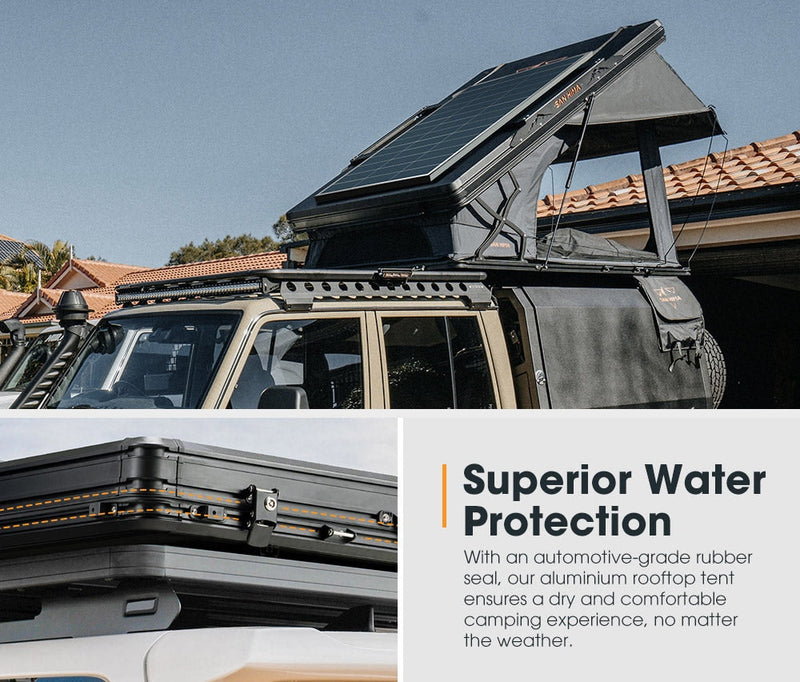 San Hima Kalbarri X Rooftop Tent Hardshell With Ladder 4x4 + 200W Solar Panel