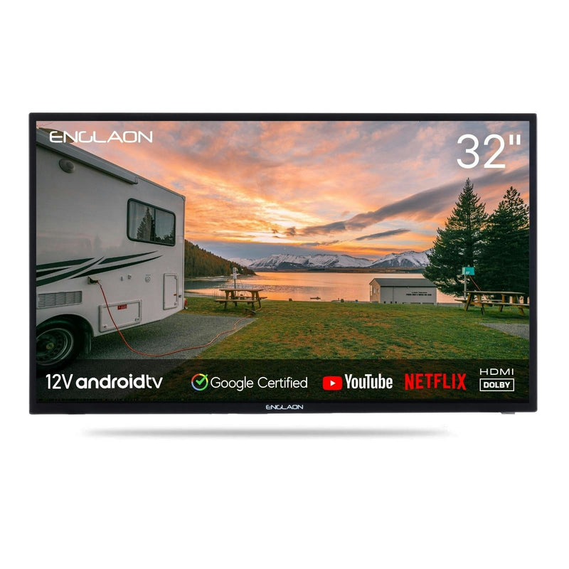 ENGLAON 32’’ HD Smart 12V TV With Built-in Chromecast, Bluetooth & Android 11