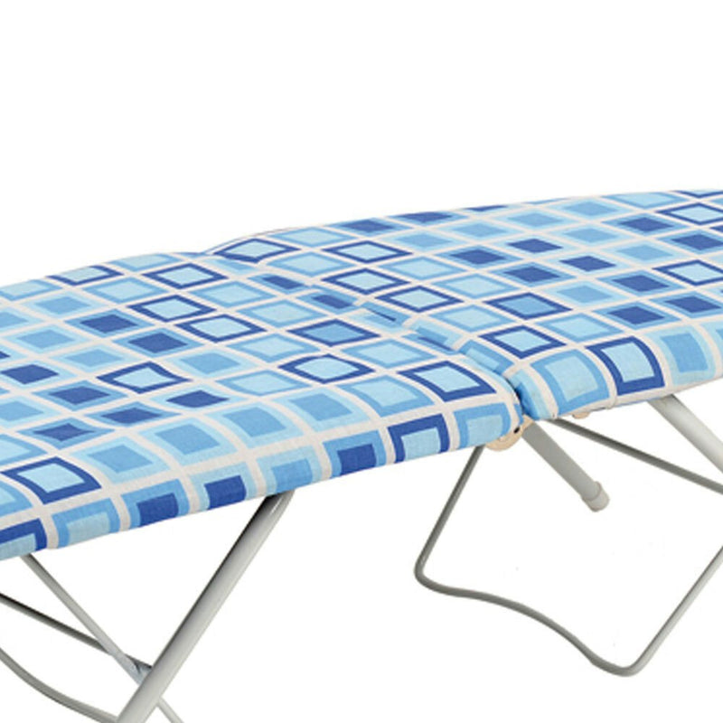 Oztrail Fold-In-Half Retractable Clothes Ironing Board w/ Folding Legs Blue