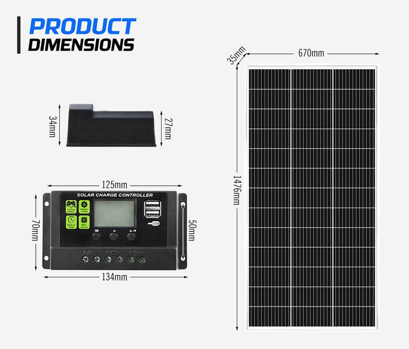 12V 200W Solar Panel Kit