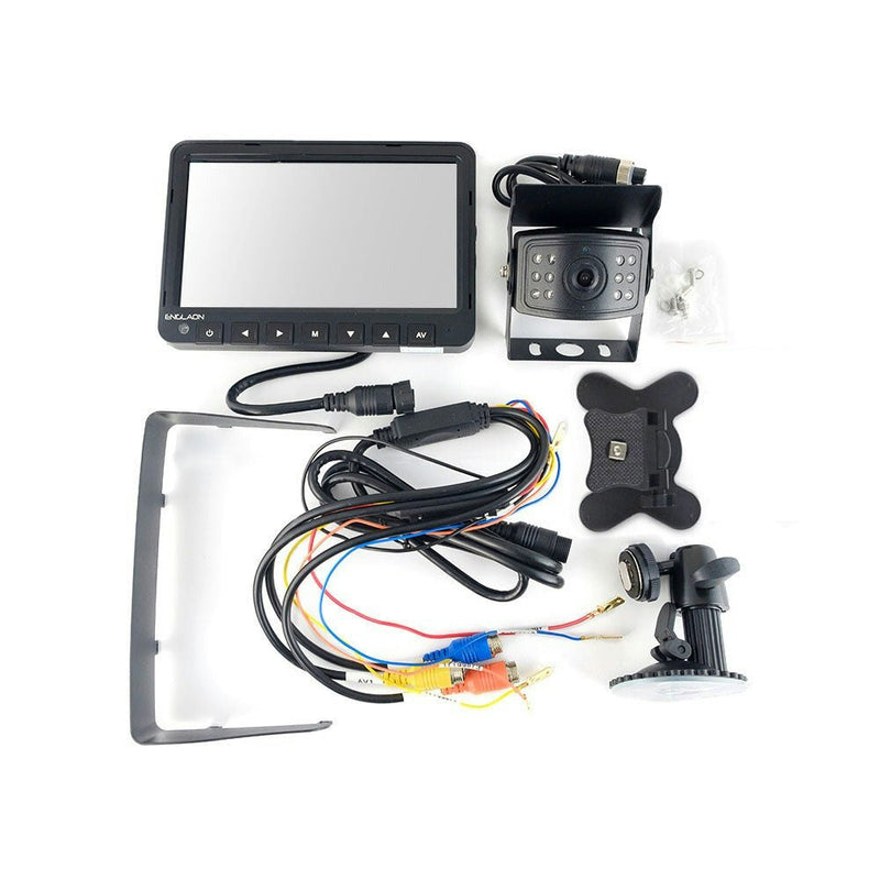 12V-36V 7" AHD Monitor DVR with Reverse Cameras Kit for Caravan Truck Campervan