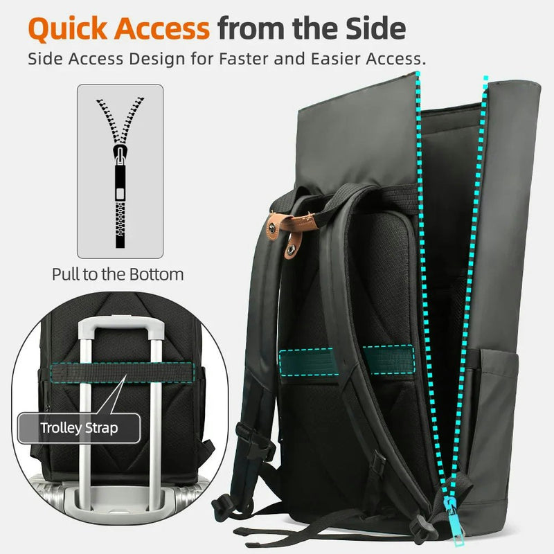 Ravel Expandable Laptop Backpack Waterproof Black