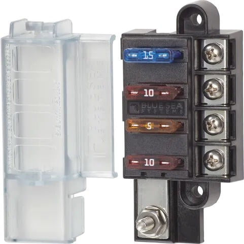 Enerdrive Fuse Block 4 Way Positive with Cover and Label Kit