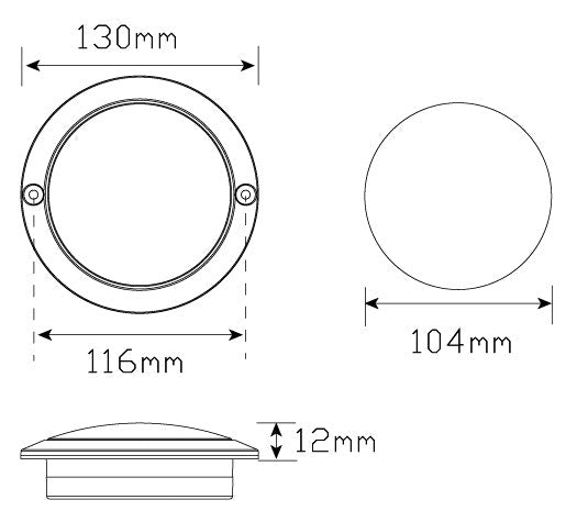 LED Autolamps 102RCM Stop/Tail 12-24V, Blister