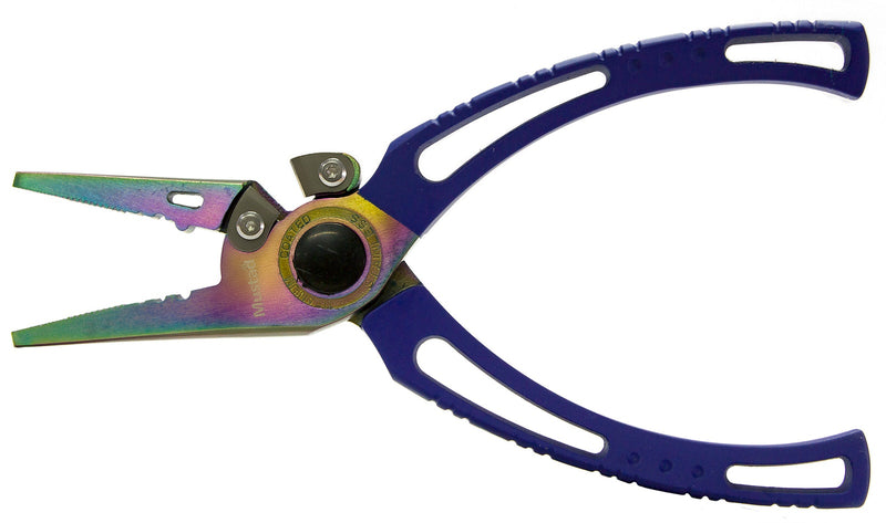 Mustad 7.5 Inch Titanium Coated Stainless Steel Fishing Pliers with Rubber Pouch