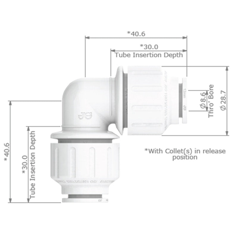 John Guest Watermark 12mm Equal Elbow