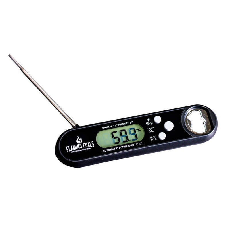 Flaming Coals Digital Instant Read BBQ Thermometer with 240 Deg Rotation Probe