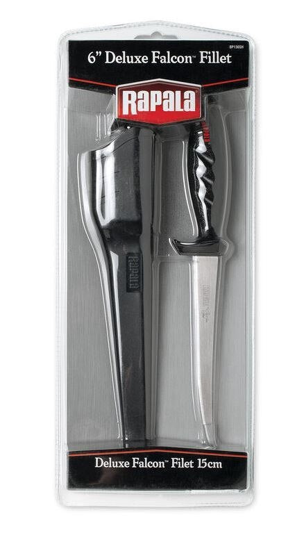 6 Inch Rapala Deluxe Falcon Fillet Knife with Sheath and Built-In Sharpener