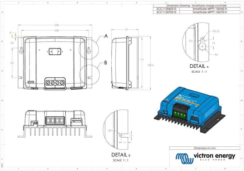 Victron 12/24/48V 70A SmartSolar MPPT 150/70-Tr Bluetooth Solar Charge Controller