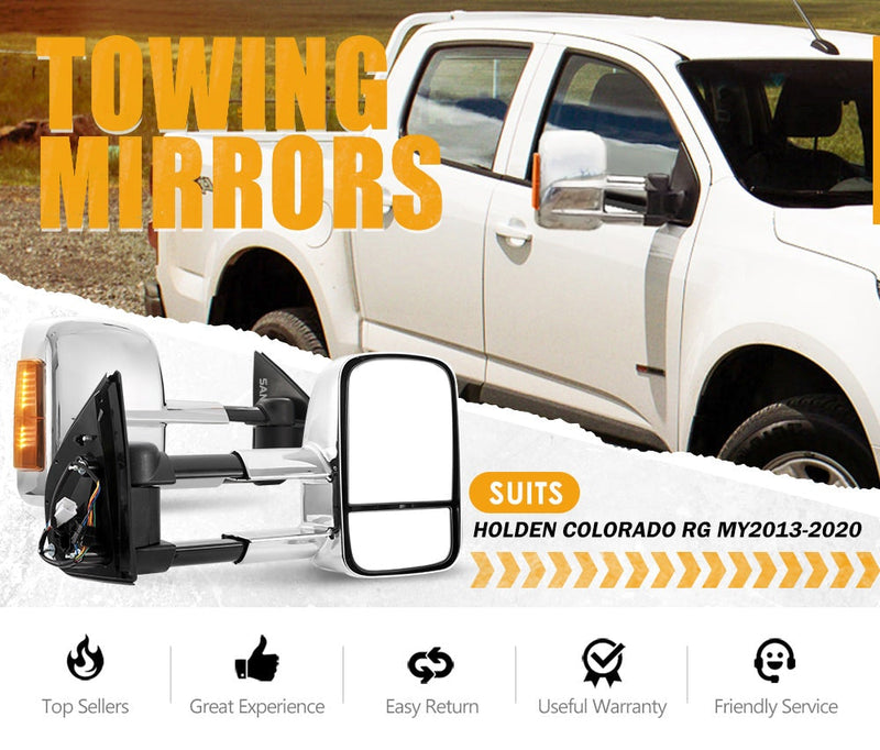 Pair Extendable Towing Mirrors Gen1 for Holden Colorado RG MY2013-MY2020