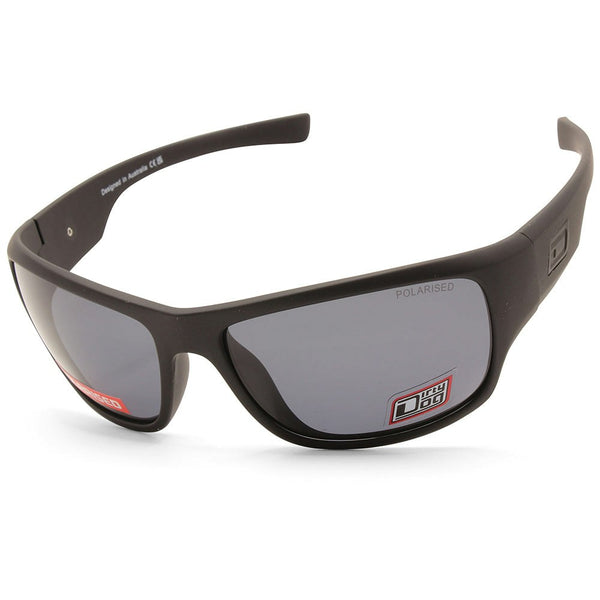 Dirty Dog Circuit Satin Black/Grey Polarised Unisex Sports Sunglasses 53768