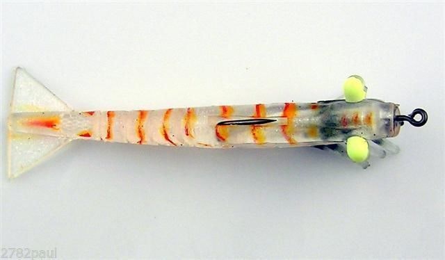 89mm Zerek Live Shrimp Pre Rigged Lumo Eyes Jointed Body Lure