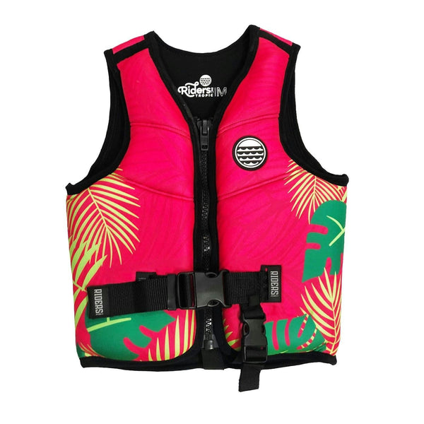 Riders Inc Tropic Pink Neoprene Girl's Youth PFD Buoyancy Life Jacket Vest Sizes XS-L