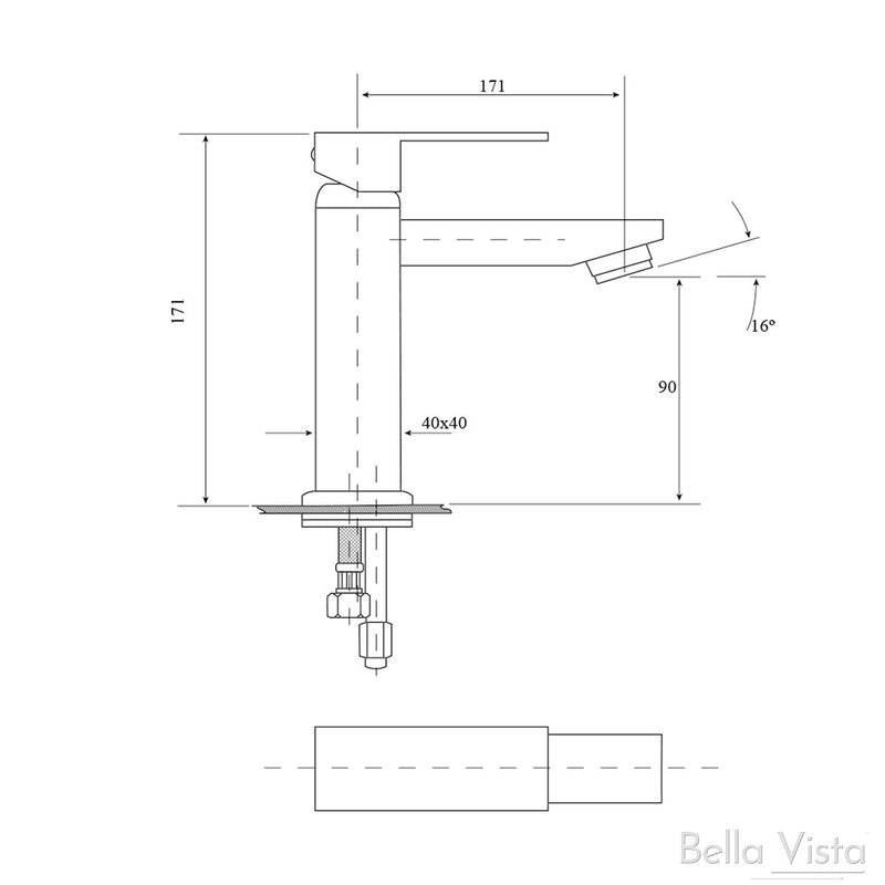 Bella Vista BM01-SS Deko Square Basin Mixer