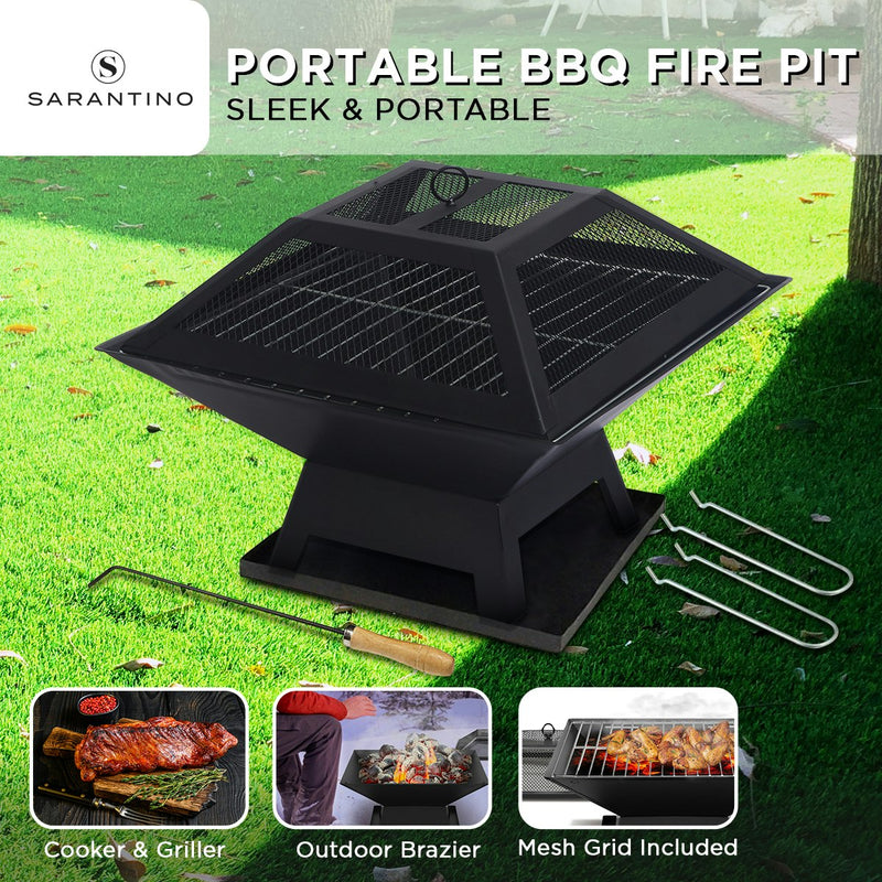 Wallaroo Outdoor Fire Pit for BBQ, Grilling, Cooking, Camping Portable