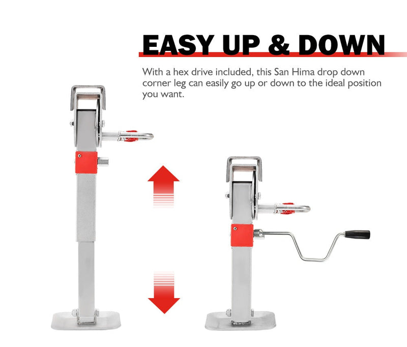 4x 400mm Corner Legs Drop Down W/Handle Steel Base 1200LBS