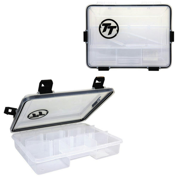 Small Tackle Tactics Waterproof Fishing Tackle Tray with Adjustable Compartments