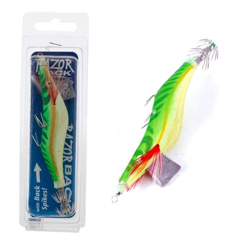 Jarvis Walker Size 3.0 Lumo Green Razorback Squid Jig Lure