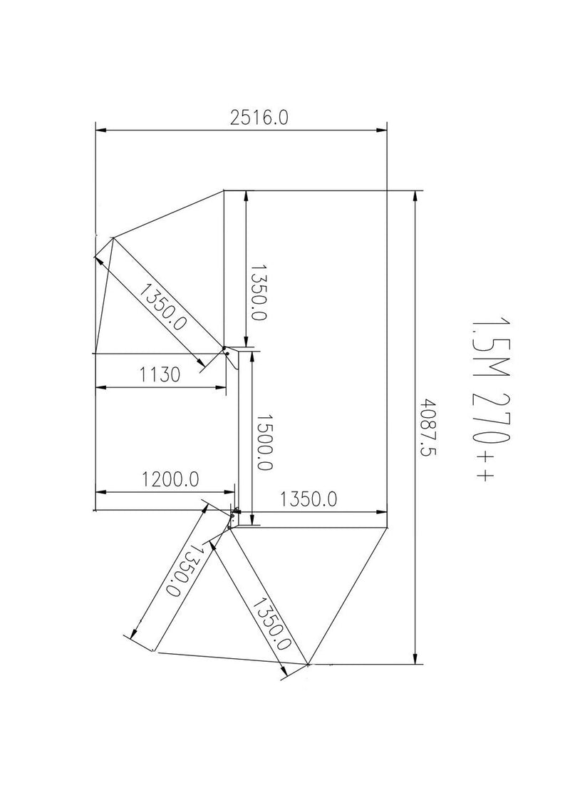 Rugged 4x4 Platinum 1.5m 270 Semi-automatic Opening Awning ( Fabric UVE95+%)